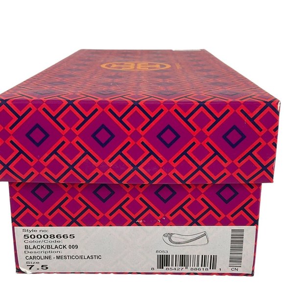 Tory Burch Shoes Womens Size 7.5 Black Caroline Mestico Slipper Soft Calf Flat - Picture 16 of 16